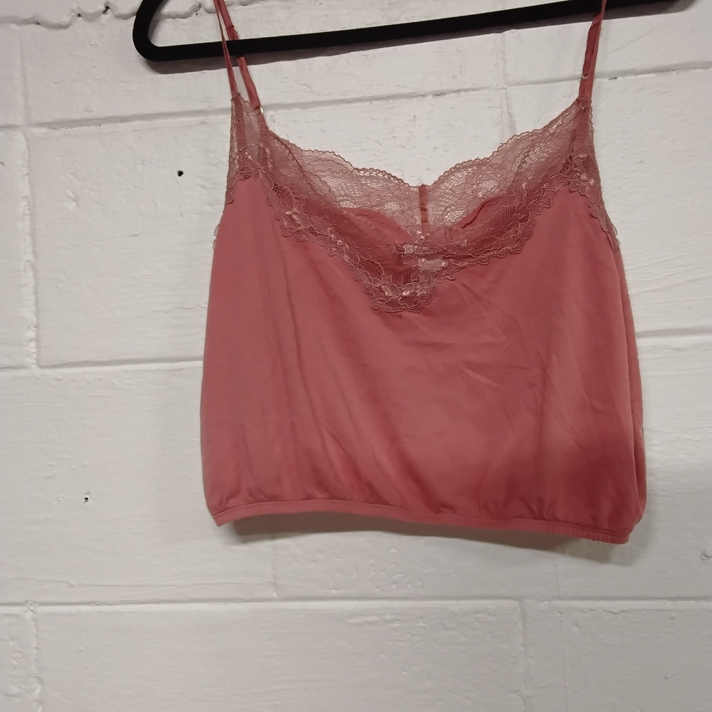 Victoria's Secret Lace Trim Cami in Dusty Rose Pink